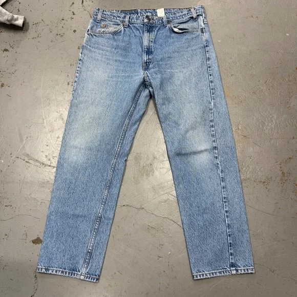 Vintage Levi's 505 Regular Fit Jeans Light Wash Orange Tab 36 x 29 - Picture 3 of 8